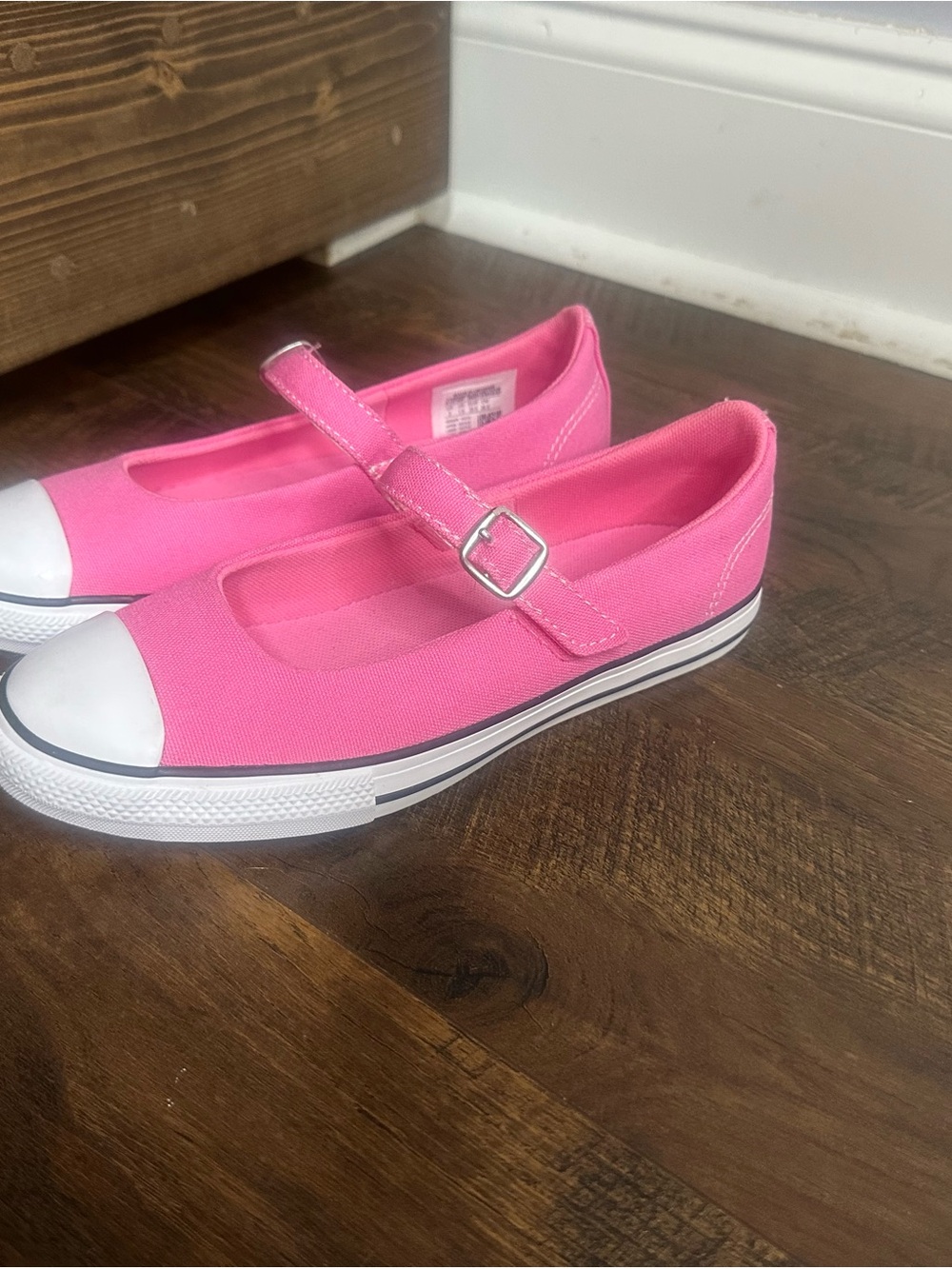 Converse Pink Canvas Mary Jane Sneakers with Buckle Strap